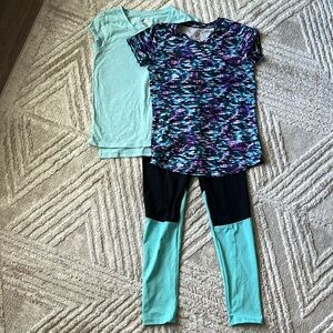 Girls Size 10/12 Bundle Teal, Aqua & Purple